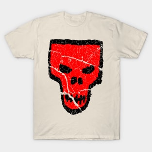 Skull Distressed / Minimal Rock Biking Art T-Shirt